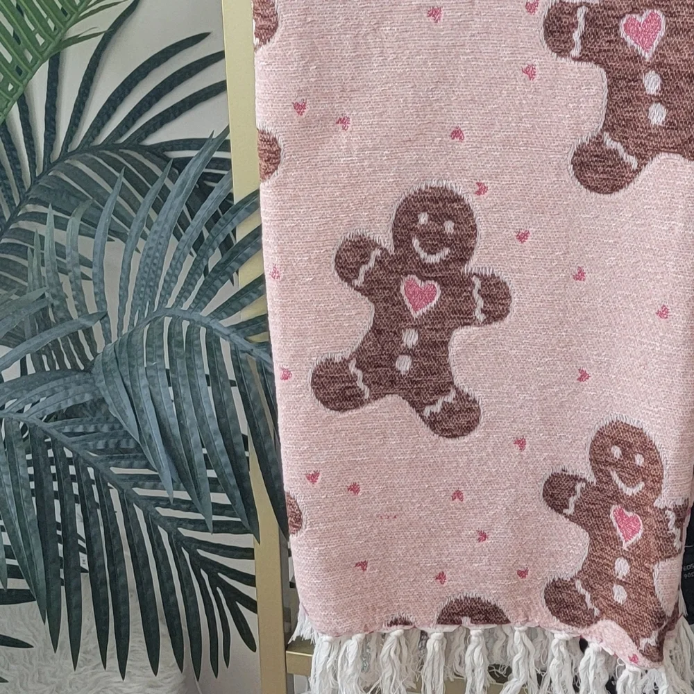 Two Left! - NWT Peppermint Square Gingerbread Blanket